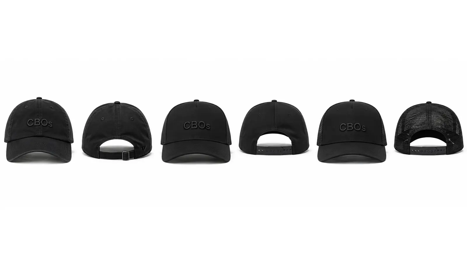 Custom cap types including 5-panel and 6-panel hats
